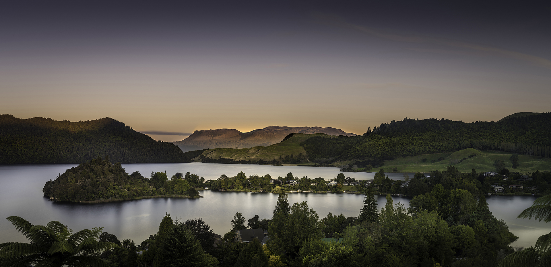 Mt Tarawera and Lake Okareka